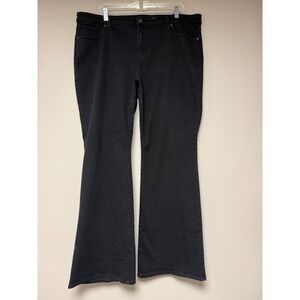 Chico's So Slimming Girlfriend Flare Jeans Womens 18R Black Excellent Stretch